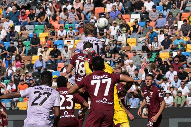 CALCIO - Serie A - Udinese Calcio vs Torino FC Udinese s Thomas Kristensen scores a goal during Udinese Calcio vs Torino FC, Italian soccer Serie A match in Udine, Italy, May 02 2026 Udine Italy  Copyright: xIPAxSport ABACAx
