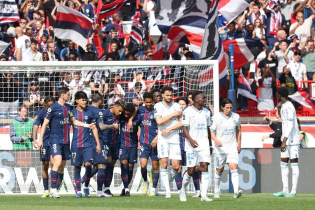 FOOTBALL : Paris Saint Germain Vs FC Lorient - Ligue 1 - 02 05 2026 Joie sur le but de Ibrahim Mbaye (PSG) ParisFrance  Copyright: xMichaelxBaucherx