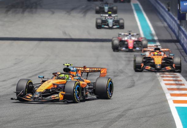 Formula One Miami Grand Prix - Sprint and Qualifying McLaren driver Lando Norris of Britain competes in the Sprint race at the Miami International Autodrome in Miami Gardens, Florida, USA, 02 May 2026. The 2026 Formula 1 Miami Grand Prix will be held on 03 May. MIAMI GARDENS FLORIDA United States  Copyright: xCRISTOBALxHERRERA-ULASHKEVICHx