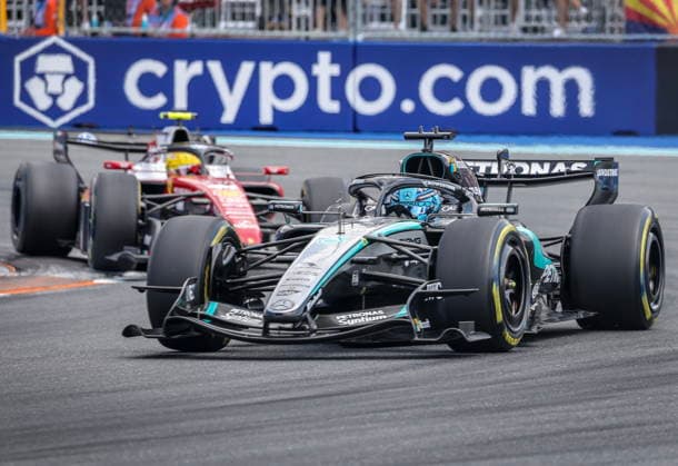 Formula One Miami Grand Prix - Sprint and Qualifying Mercedes driver George Russell of Britain competes in the Sprint race at the Miami International Autodrome in Miami Gardens, Florida, USA, 02 May 2026. The 2026 Formula 1 Miami Grand Prix will be held on 03 May. MIAMI GARDENS FLORIDA United States  Copyright: xCRISTOBALxHERRERA-ULASHKEVICHx