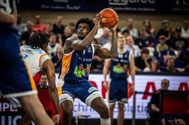 Rostock, Deutschland 02. Mai 2026: 1. BBL - 2025 2026 - Sp. 32 - Rostock Seawolves gegen Science City Jena Im Bild: Kassim Nicholson (Rostock Seawolves) Copyright: xFotostandx xVoelkerx
