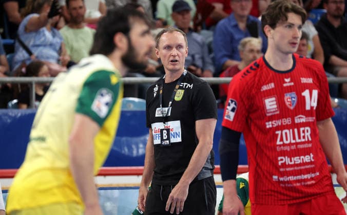 02.05.2026, Deutschland, Bietigheim, Handball 2. Bundesliga, SG BBM Bietigheim vs. VfL Eintracht Hagen, Hagen Trainer Pavel Prokopec