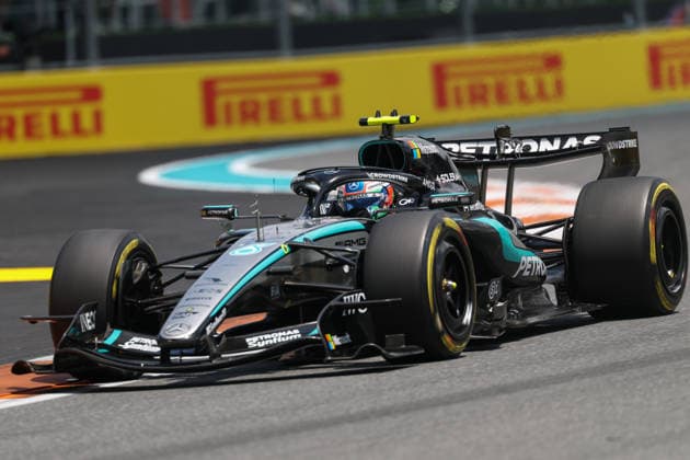 RECORD DATE NOT STATED 2nd May 2026; Miami International Autodrome, Miami, Florida, United States of America; 2026 FIA Formula 1 Miami Grand Prix; Sprint Race; Kimi Antonelli (12) of Italy and Mercedes-AMG PETRONAS Formula One Team speeds through turn three DavidxBuono