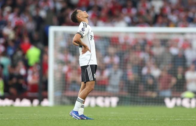 Joshua King of Fulham shows a look of dejection at full time Arsenal v Fulham, Premier League, Football, Emirates Stadium, London , UK - 02 May 2026London Emirates Stadium United Kingdom EDITORIAL USE ONLY No use with unauthorised audio, video, data, fixture lists, club league logos or live services. Online in-match use limited to 120 images, no video emulation. No use in betting, games or single club league player publications. Copyright: xKieranxMcManus Shutterstockx 16854568as