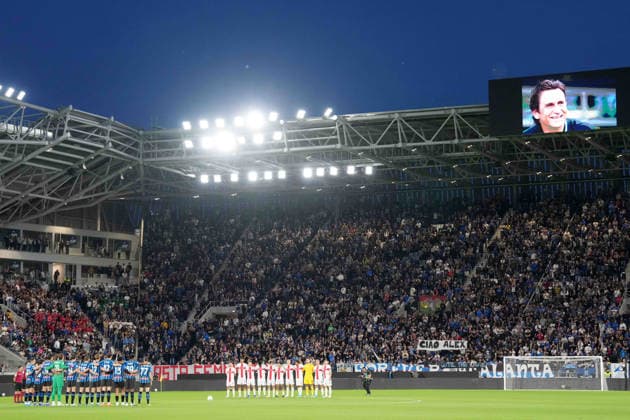 One minute of silence in memory of Alex Zanardi o during the Serie A soccer match between Atalanta and Genoa at the New Balance Stadium in Bergamo , north Italy - Saturday , May 02 , 2026. - Soccer .  Copyright: xSpada LaPressex