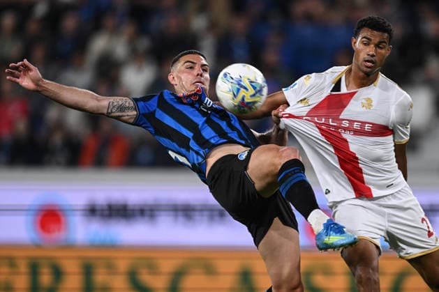 Sport Bilder des Tages Mg Bergamo 02 05 2026 - campionato di calcio serie A Atalanta-Genoa foto Matteo Gribaudi Image nella foto: Nikola Krstovic-Alessandro Marcandalli 