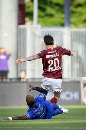 FOOTBALL : Metz FC vs AS Monaco - ligue 1 - Metz - 02 05 2026 Paul Pogba 8 (AS Monaco) et Jessy Deminguet  Copyright: xelyxandroxcegarrax
