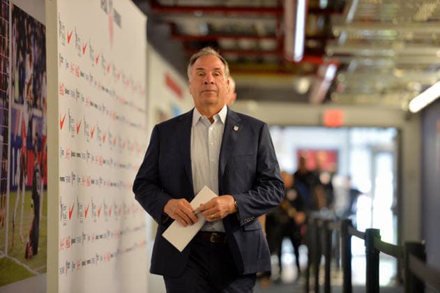 September 1, 2017 - Harrison, NJ, USA - Harrison, N.J. - Friday September 01, 2017: Bruce Arena during a 2017 FIFA World Cup, WM, Weltmeisterschaft, Fussball Qualifying (WCQ) round match between the men s national teams of the United States (USA) and Costa Rica (CRC) at Red Bull Arena. Copyright: xJohnxToddx