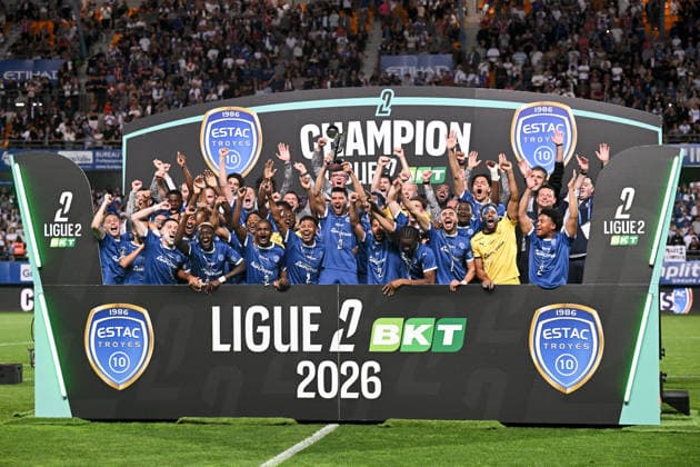 ESTAC Troyes v Stade Lavallois Mayenne FC - Ligue 2 BKT 2025 2026 Equipe de football de Troyes ESTAC during the Ligue 2 BKT match between Troyes and Laval at Stade de l Aube on May 2, 2026 in Troyes, France. Troyes France  Copyright: xFEPx 776348519