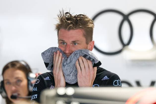 Nico Hulkenberg (Revolut Audi 27) in seiner Box, Grosser Preis von Miami, Motorsport, Herren, Formel 1, Qualifying, 02.05.2026 Miami Florida USA