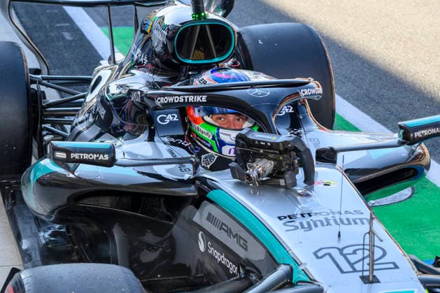 MIAMI GARDENS, FL - MAY 02: Kimi Antonelli of Italy sits in the number 12 Mercedes-AMG PETRONAS car after qualifying for the pole position for the Formula 1 Crypto.com Miami Grand Prix on May 2, 2026, at Miami International Autodrome in Miami Gardens, FL. (Photo by Doug Murray Icon Sportswire) AUTO: MAY 02 F1 Miami Grand Prix EDITORIAL USE ONLY Icon796260502066