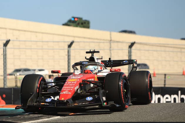 RECORD DATE NOT STATED 2nd May 2026; Miami International Autodrome, Miami, Florida, United States of America; 2026 FIA Formula 1 Miami Grand Prix; Qualifying; Charles Leclerc (16) of Monaco and Scuderia Ferrari HP races into turn 14 JeffxRobinson