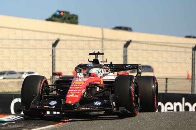 MIAMI GARDENS, FL - MAY 02: Ferrari driver Charles Leclerc 16 enters turn 14 during qualifying for the F1 Miami Grand Prix on May 02, 2026 at Miami International Autodrome in Miami Gardens, FL. (Photo by Jeff Robinson Icon Sportswire) AUTO: MAY 02 F1 Miami Grand Prix EDITORIAL USE ONLY Icon050226118521