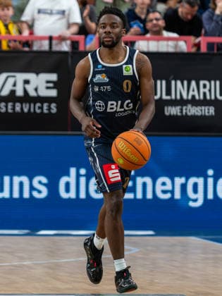 Elijah Miller (Eisbaeren Bremerhaven 0), Tigers Tuebingen vs. Eisbaeren Bremerhaven, Basketball, 2. Basketball Bundesliga ProA, Saison 2025 2026, Spieltag 34, 02.05.2026, Tigers Tuebingen vs. Eisbaeren Bremerhaven, Basketball, 2. Basketball Bundesliga ProA, Saison 2025 2026, Spieltag 34, 02.05.2026 Tuebingen Copyright: xEibner-Pressefoto FlorianxSchustx EP_FSU