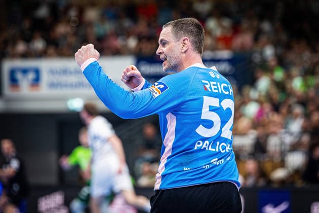 02.05.2026, xovx, Handball Daikin Handball Bundesliga, HSG Wetzlar - THW Kiel Jubel bei Andreas Palicka (HSG Wetzlar) Wetzlar Buderus-Arena Hessen Deutschland (DE)