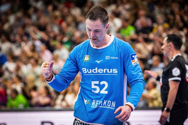 02.05.2026, xovx, Handball Daikin Handball Bundesliga, HSG Wetzlar - THW Kiel Jubel bei Andreas Palicka (HSG Wetzlar) Wetzlar Buderus-Arena Hessen Deutschland (DE)