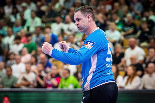 02.05.2026, xovx, Handball Daikin Handball Bundesliga, HSG Wetzlar - THW Kiel Jubel bei Andreas Palicka (HSG Wetzlar) Wetzlar Buderus-Arena Hessen Deutschland (DE)