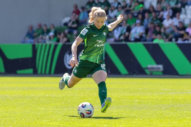 02.05.2026, xgrfx, Fussball Google Pixel Frauen-Bundesliga, VfL Wolfsburg - RB Leipzig v.l. Justine Kielland (VfL Wolfsburg) (DFL DFB REGULATIONS PROHIBIT ANY USE OF PHOTOGRAPHS as IMAGE SEQUENCES and or QUASI-VIDEO) Wolfsburg