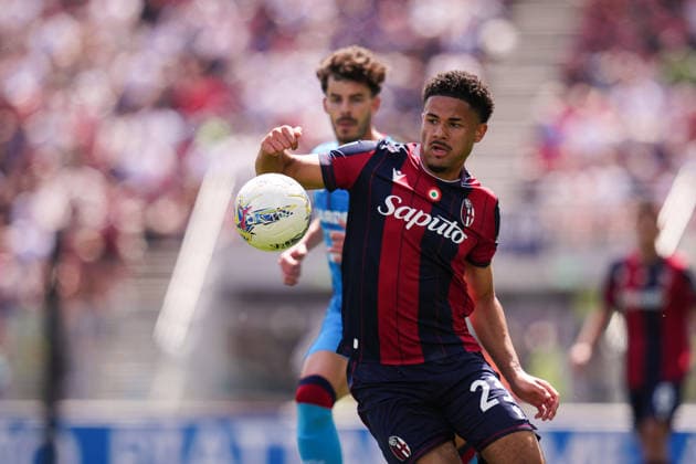 BolognaÕs Simon Sohm in action during the Serie A soccer match between Bologna and Cagliari at the Renato DallÕAra Stadium in Bologna, north Italy - Saturday, May 3, 2026 -  Copyright: xMassimoxPaolone LaPressex