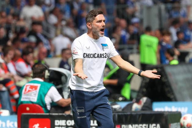 03.05.2026, xgox, Fussball - 2.Bundesliga 1.FC Magdeburg - Hertha BSC Berlin emspor, v.l. Stefan Leitl (Hertha, Trainer) gibt Anweisungen, gestikuliert mit den Armen, gesticulate, gives instructions (DFL DFB REGULATIONS PROHIBIT ANY USE OF PHOTOGRAPHS as IMAGE SEQUENCES and or QUASI-VIDEO) Magdeburg