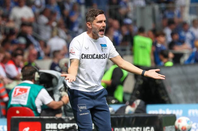 03.05.2026, xgox, Fussball - 2.Bundesliga 1.FC Magdeburg - Hertha BSC Berlin emspor, v.l. Stefan Leitl (Hertha, Trainer) gibt Anweisungen, gestikuliert mit den Armen, gesticulate, gives instructions (DFL DFB REGULATIONS PROHIBIT ANY USE OF PHOTOGRAPHS as IMAGE SEQUENCES and or QUASI-VIDEO) Magdeburg