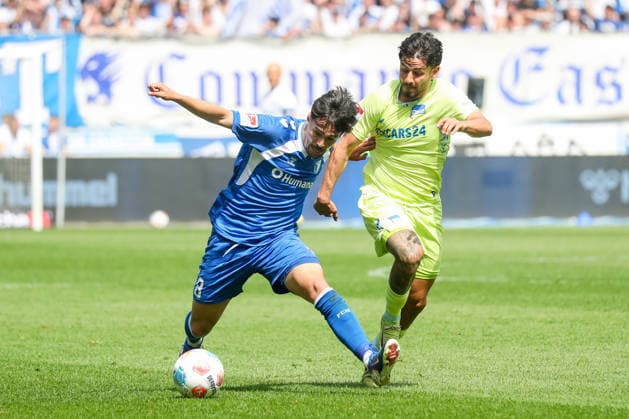 03.05.2026, xgox, Fussball - 2.Bundesliga 1.FC Magdeburg - Hertha BSC Berlin emspor, v.l. Laurin Ulrich (Magdeburg, 8), Kevin Sessa (Hertha, 8) Zweikampf, Duell, Kampf, tackle (DFL DFB REGULATIONS PROHIBIT ANY USE OF PHOTOGRAPHS as IMAGE SEQUENCES and or QUASI-VIDEO) Magdeburg