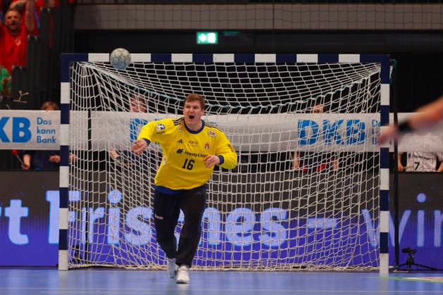 Handball 1. Handball-Bundesliga, Daikin HBL 2025 2026 - Handball Verein Hamburg (HSVH) vs. TVB Stuttgart Torwart Robin Paulsen Haug (Hamburg) . Sporthalle Hamburg Hamburg Foto: Frank Schoof