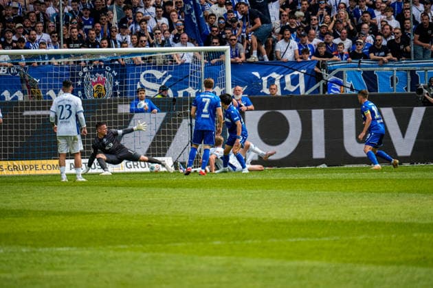 03.05.2026, xdaymx, Fussball 2.Bundesliga, Karlsruher SC - SV Darmstadt 98 Shio Fukuda (Karlsruher SC) mit dem 2:1 Führungstreffer (DFL DFB REGULATIONS PROHIBIT ANY USE OF PHOTOGRAPHS as IMAGE SEQUENCES and or QUASI-VIDEO) Karlsruhe