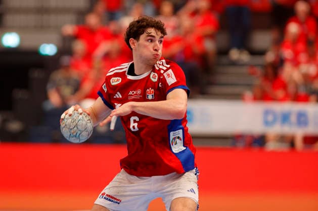 Handball 1. Handball-Bundesliga, Daikin HBL 2025 2026 - Handball Verein Hamburg (HSVH) vs. TVB Stuttgart Elias Kofler (Hamburg). Sporthalle Hamburg Hamburg Foto: Frank Schoof