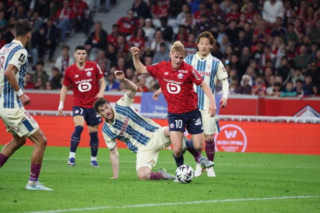 FOOTBALL : LOSC Lille vs Le Havre - Ligue 1 J32 - 03 05 2026 but de Hakon HARALDSSON (LOSC Lille) lors du match LOSC Lille vs Le Havre, Ligue 1 J32, Decathlon Arena stade Pierre Mauroy, le 3 mai 2026 - photo Laurent Sanson PsnewZ  Copyright: xLaurentxSANSONx xPsnewZx