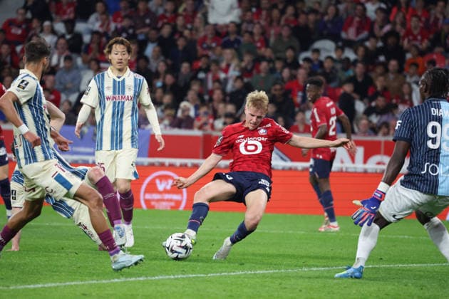 FOOTBALL : LOSC Lille vs Le Havre - Ligue 1 J32 - 03 05 2026 but de Hakon HARALDSSON (LOSC Lille) lors du match LOSC Lille vs Le Havre, Ligue 1 J32, Decathlon Arena stade Pierre Mauroy, le 3 mai 2026 - photo Laurent Sanson PsnewZ  Copyright: xLaurentxSANSONx xPsnewZx