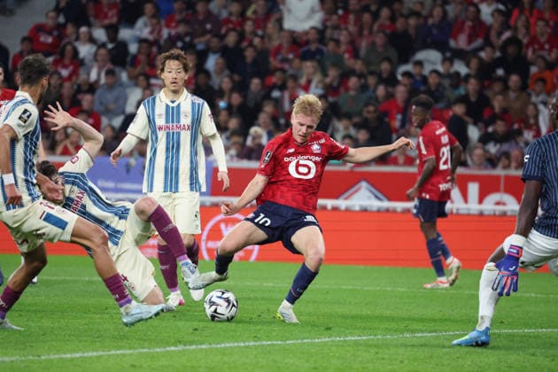 FOOTBALL : LOSC Lille vs Le Havre - Ligue 1 J32 - 03 05 2026 but de Hakon HARALDSSON (LOSC Lille) lors du match LOSC Lille vs Le Havre, Ligue 1 J32, Decathlon Arena stade Pierre Mauroy, le 3 mai 2026 - photo Laurent Sanson PsnewZ  Copyright: xLaurentxSANSONx xPsnewZx