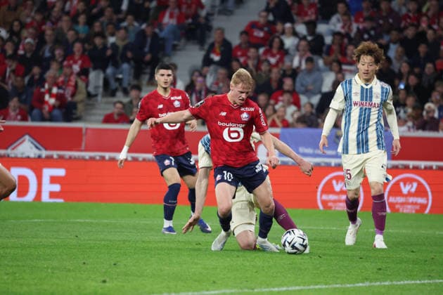 FOOTBALL : LOSC Lille vs Le Havre - Ligue 1 J32 - 03 05 2026 but de Hakon HARALDSSON (LOSC Lille) lors du match LOSC Lille vs Le Havre, Ligue 1 J32, Decathlon Arena stade Pierre Mauroy, le 3 mai 2026 - photo Laurent Sanson PsnewZ  Copyright: xLaurentxSANSONx xPsnewZx