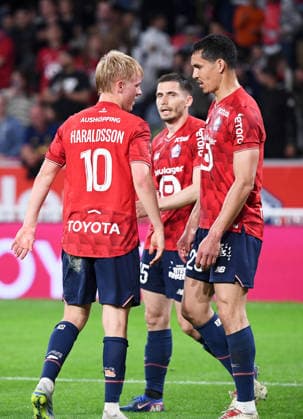 Lille OSC v Le Havre AC - Ligue 1 McDonald s 2025 2026 23 Aissa MANDI (losc) - 10 Hakon Arnar HARALDSSON (losc) during the Ligue 1 McDonald s match between Lille and Le Havre at Stade Pierre Mauroy on May 3, 2026 in Lille, France. Lille France  Copyright: xFEPx 776348380