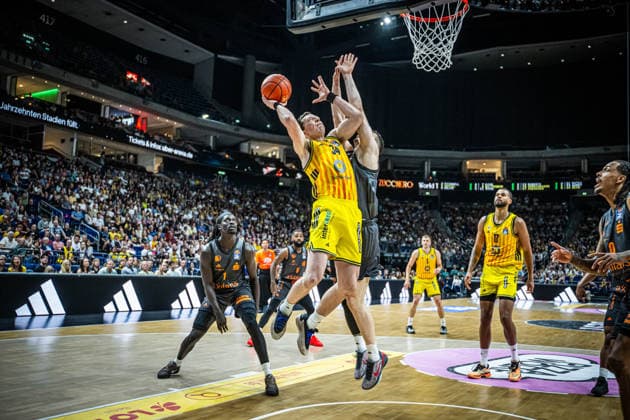 Basketball Berlin 03.05.2026 Saison 2025 2026 EasyCredit BBL 1. Bundesliga Männer, Herren Alba Berlin - NINERS Chemnitz Justin Bean (Alba Berlin, No.34)