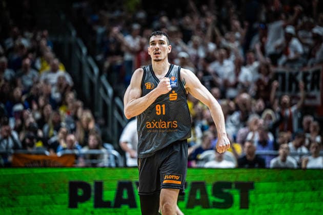 Basketball Berlin 03.05.2026 Saison 2025 2026 EasyCredit BBL 1. Bundesliga Männer, Herren Alba Berlin - NINERS Chemnitz Yordan Minchev (Chemnitz, No.91)