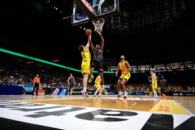 Kevin Yebo (Niners Chemnitz, 00), GER, ALBA Berlin vs. Chemnitz 99ers, Basketball Herren, easy Credit BBL, Saison 2025 2026, 32. Spieltag, 03.05.2026 GER, ALBA Berlin vs. Chemnitz 99ers, Basketball Herren, easy Credit BBL, Saison 2025 2026, 32. Spieltag, 03.05.2026 Berlin