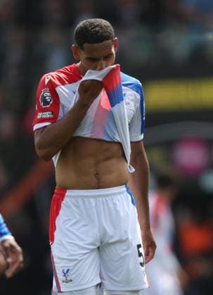 Premier League - AFC Bournemouth v Crystal Palace BOURNEMOUTH, ENGLAND, MAY 03: Maxence Lacroix of Crystal Palace looks disappointed & dejected during the Premier League match between AFC Bournemouth v Crystal Palace at Vitality Stadium, Bournemouth, England, on May 3. (Photo by Daniel Weir) Bournemouth Vitality Stadium England Copyright: xDanielxWeir SportsxPressxPhotox Sportspressphoto_SPR140756