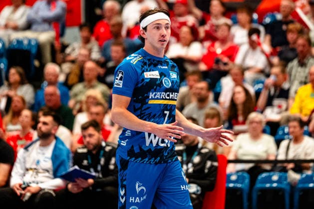 03.05.2026, xdobgx, Handball Daikin HBL, Handball Verein Hamburg HSV - TVB Stuttgart v.l. Kasper Lien (TVB Stuttgart, 7) Portrait, Portraet, Einzelbild Hamburg