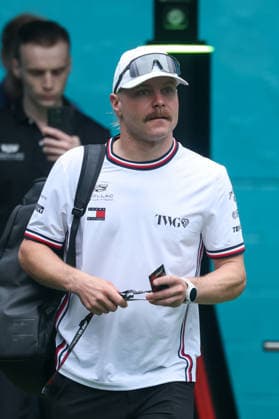 RECORD DATE NOT STATED 3rd May 2026; Miami International Autodrome, Miami, Florida, United States of America; 2026 FIA Formula 1 Miami Grand Prix Race Day; Valtteri Bottas (77) of Finland and Cadillac Formula 1 Team enters team village DavidxBuono