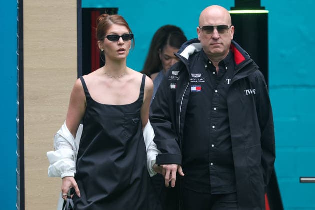 RECORD DATE NOT STATED 3rd May 2026; Miami International Autodrome, Miami, Florida, United States of America; 2026 FIA Formula 1 Miami Grand Prix Race Day; Dan Towriss CEO of TWG Motorsports enters team village with his wife Cassidy Towriss DavidxBuono