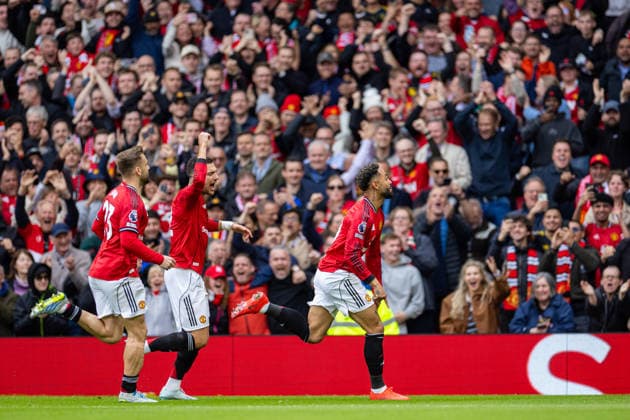 Football - FA Premier League - Manchester United, ManU FC v Liverpool FC MANCHESTER, ENGLAND - Sunday, May 3, 2026: Manchester United s Matheus Cunha celebrates after scoring the first goal during the FA Premier League match between Manchester United FC and Liverpool FC at Old Trafford. (Photo by David Rawcliffe Propaganda) MANCHESTER Old Trafford GREATER MANCHESTER ENGLAND  Copyright: xDavidxRawcliffex P2026-05-03-Man_Utd_Liverpool-37