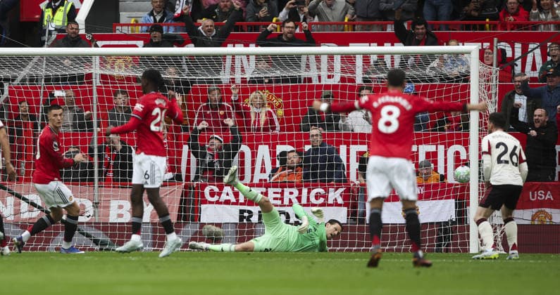 Manchester Utd v Liverpool, FA Premier League 03.05.26 Manchester Utd v Liverpool, FA Premier League Bradley Ormesher The Times Matheus Cunha of Manchester United, ManU scores and celebrates scoring his teams opening goal of the match 1-0  Copyright: xBradleyxOrmesherx NINTCHDBPICT001078032776