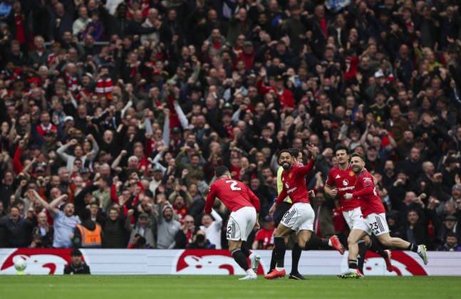 Manchester Utd v Liverpool, FA Premier League 03.05.26 Manchester Utd v Liverpool, FA Premier League Bradley Ormesher The Times Matheus Cunha of Manchester United, ManU scores and celebrates scoring his teams opening goal of the match 1-0  Copyright: xBradleyxOrmesherx NINTCHDBPICT001078032858