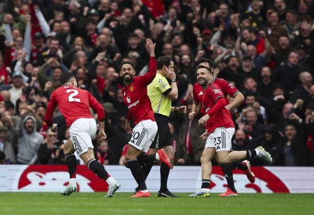 Manchester Utd v Liverpool, FA Premier League 03.05.26 Manchester Utd v Liverpool, FA Premier League Bradley Ormesher The Times Matheus Cunha of Manchester United, ManU scores and celebrates scoring his teams opening goal of the match 1-0  Copyright: xBradleyxOrmesherx NINTCHDBPICT001078032899
