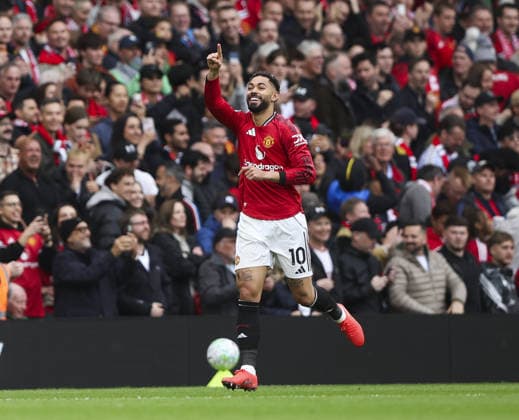 Manchester Utd v Liverpool, FA Premier League 03.05.26 Manchester Utd v Liverpool, FA Premier League Bradley Ormesher The Times Matheus Cunha of Manchester United, ManU scores and celebrates scoring his teams opening goal of the match 1-0  Copyright: xBradleyxOrmesherx NINTCHDBPICT001078033427