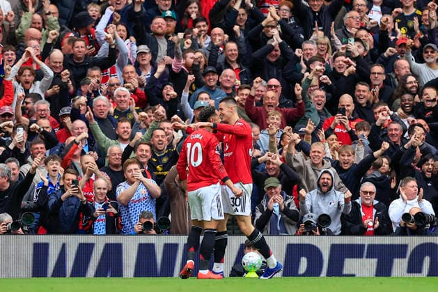 Manchester United, ManU v Liverpool, Premier League GOAL.Benjamin Sesko (30) of Manchester United celebrates scoring to make it 2-0 during the Premier League match between Manchester United and Liverpool at Old Trafford, Manchester, UK on 3 May 2026. Manchester Old Trafford Greater Manchester UK Editorial use only DataCo restrictions apply See www.football-dataco.com , Copyright: xConorxMolloyx PSI-24192-0054