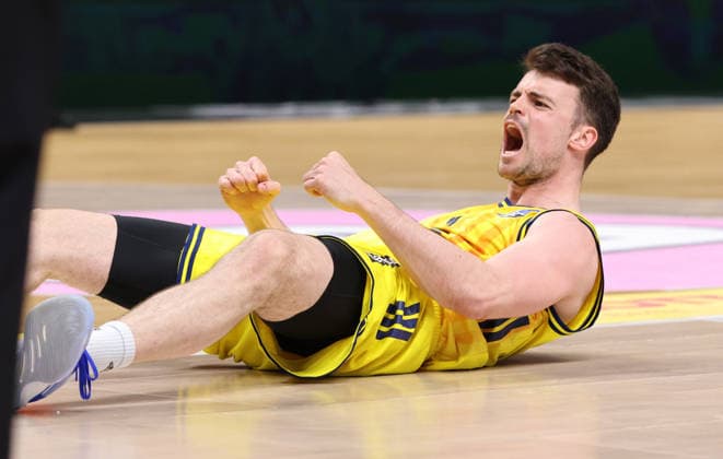 Jonas Mattisseck jubelt Freude Emotion Jubel Basketball BBL Bundesliga Herren 32.Spieltag Saison 2025 2026 03.05.2026 ALBA Berlin vs. Niners Chemnitz 99ers *** Jonas Mattisseck cheers joy emotion jubilation Sport Basketball BBL Bundesliga Men 32 Matchday Season 2025 2026 03 05 2026 ALBA Berlin vs Niners Chemnitz 99ers
