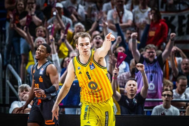 Basketball Berlin 03.05.2026 Saison 2025 2026 EasyCredit BBL 1. Bundesliga Männer, Herren Alba Berlin - NINERS Chemnitz Jonas Mattisseck (Alba Berlin, No.09)