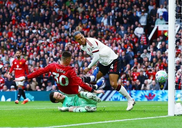 Benjamin Sesko of Manchester United, ManU scores a goal to make it 2-0 Manchester United v Liverpool, Premier League, Football, Old Trafford, Manchester , UK - 03 May 2026Manchester Old Trafford United Kingdom EDITORIAL USE ONLY No use with unauthorised audio, video, data, fixture lists, club league logos or live services. Online in-match use limited to 120 images, no video emulation. No use in betting, games or single club league player publications.  Copyright: xMattxWest Shutterstockx 16854589ab